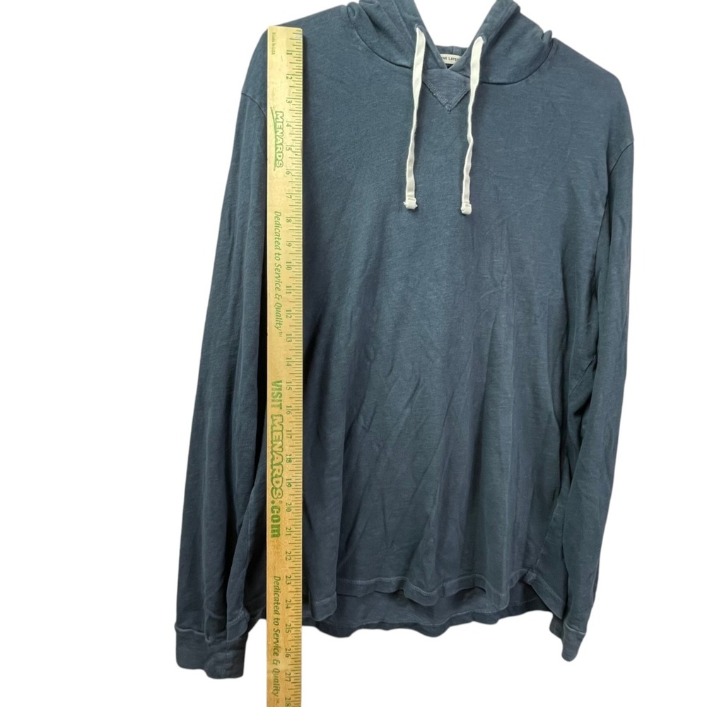 Marine Layer Hooded Long Sleeve Shirt Mens Large Blue Gray Cotton - Picture 6 of 7